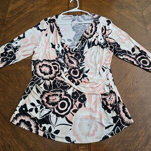 Worthington Multicolor Top w/ Floral Design
